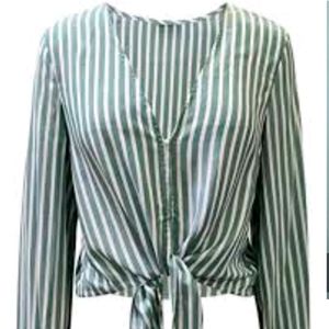 Charis Allure casual striped crop top medium